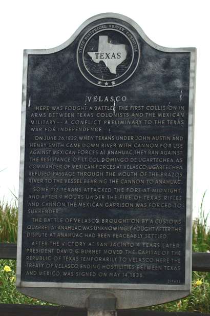Velasco historical marker, Texas
