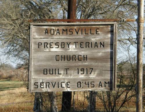 Adamsville Tx Presbyterian Church Sign