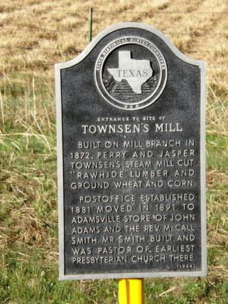 Adamsville Tx Townsen's Mill  historical marker