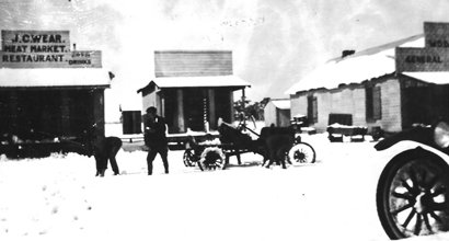 Andice, Texas in snow storm 1925