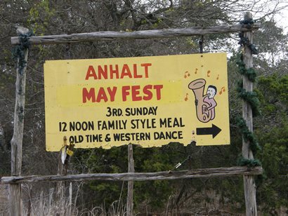 Anhalt May Fest  sign, Anhalt, Texas