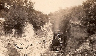 TX - Train emerging from Fredericksburg and Northern Railway Tunnel