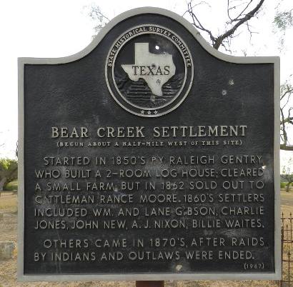 TX - Bear Creek Settlement Historical Marker