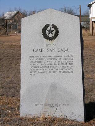 Site of Camp San Saba Texas Centennial Marker
