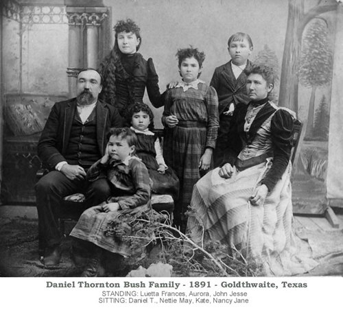 Caradan TX, Mills County -Daniel Thornton Bush  family, 1891
