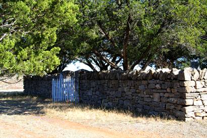 Cherry Spring cemetery stone wall, Texas