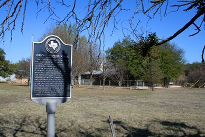 Old Cherrry Spring School, and marker, Texas