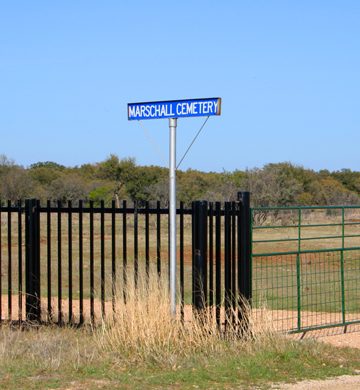 Marschall Cemetery sign, Cherry Spring, Texas