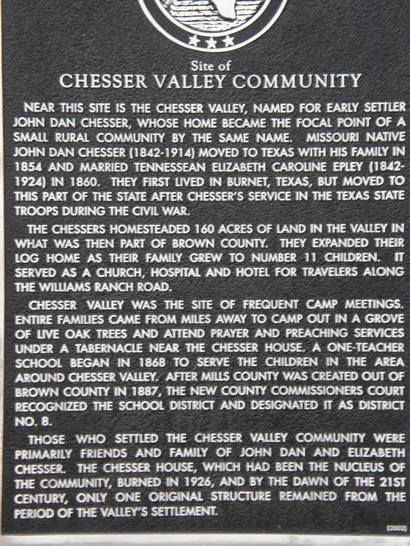 TX - Chesser Valley Community historical marker