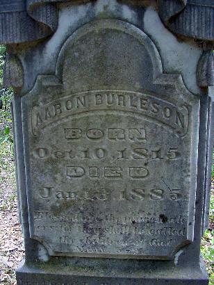 Decker TX Rogers Cemetery Aaron Burleson Tombstone