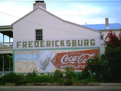 Coca Cola painted sign in Fredericksburg, Texas