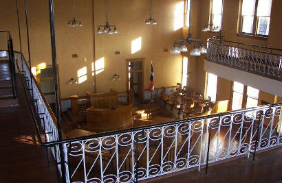 Georgetown, TX - The restored 1911 Williamson County courthouse  district courtroom