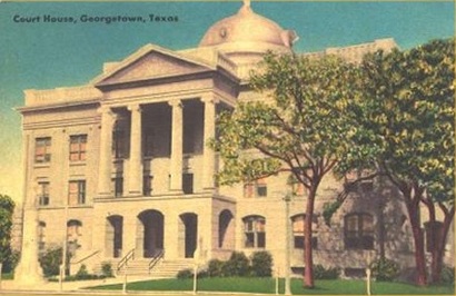 Georgetown Texas - Williamson County courthouse  old postcard
