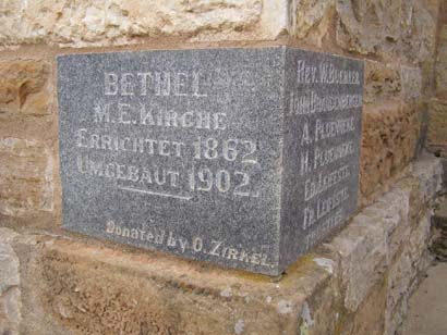 Hilda, Texas - Bethel M.E. Church cornerstone