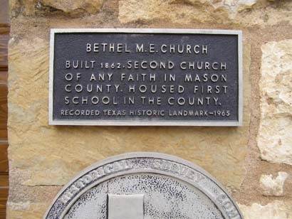 Hilda, Texas - Bethel M.E. Church historical marker