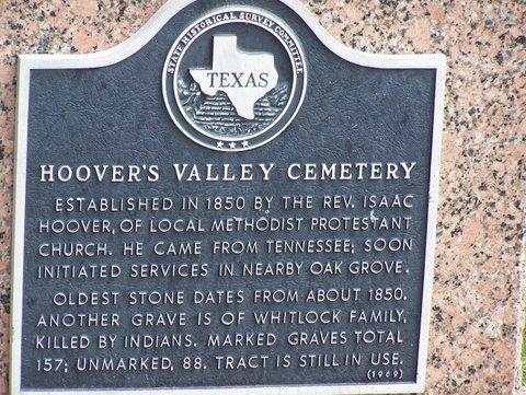 Hoover's Valley Cemetery marker