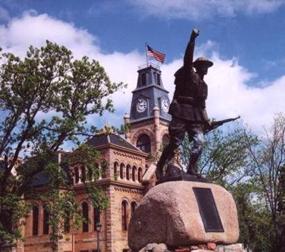 American Doughboy Statue and Llano county Courthouse, Llano, Texas