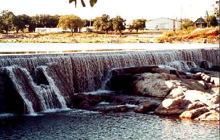 Llano TX -  waterfall over dam 