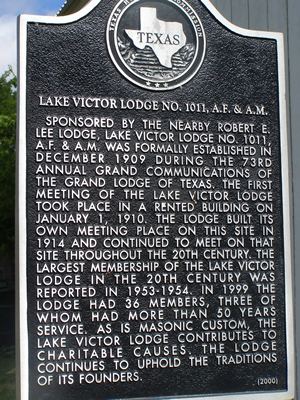 Lake Victor Lodge Texas Historical Marker