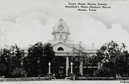 Mason County Courthouse, Mason, Texas old post card
