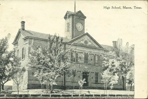 Mason, Texas - Mason High School, 1910 postcard