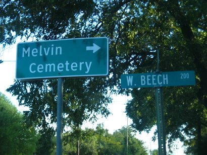 McCulloch County TX -  Sign to Melvin Cemetery