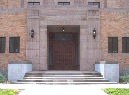 Menard County Courthouse entrance, Menard, Texas