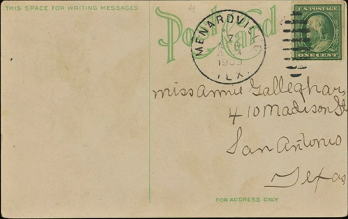Menardville TX - Menard County 1909 Postmark