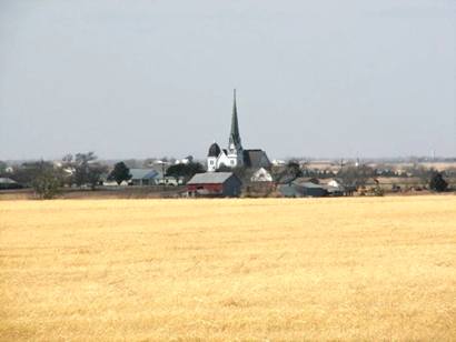 New Sweden, Texas - distant view of New Sweden Luteran Church
