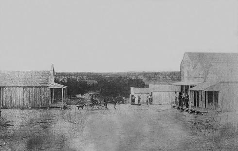 Oakalla Texas street scene old photo