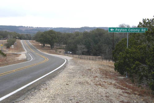 TX - Blanco County, Peyton Colony Road sign