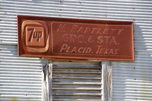Placid Texas old store sign
