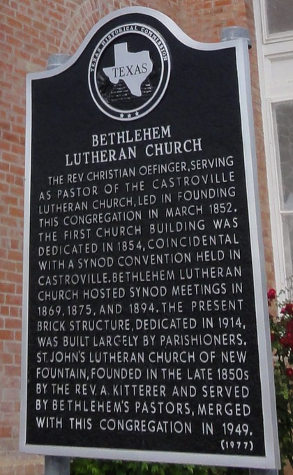 Quihi TX - Bethlehem Lutheran Church historical marker