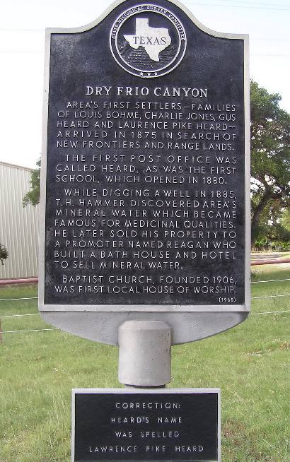 Reagan Wells TX - Dry Frio Canyon Historical Marker