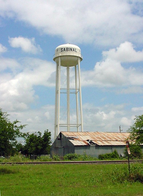 Water tower in Sabinal, Texas