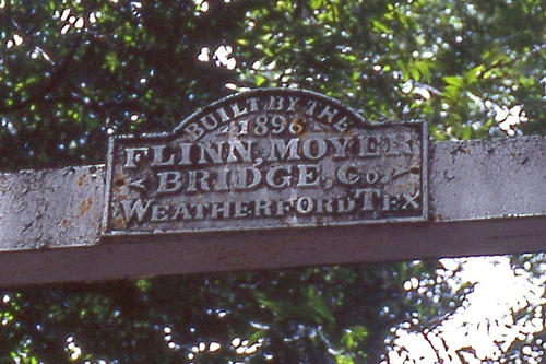 Beveridge Bridge plaque, San Saba River, Texas