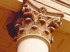 Corinthian column of Hays County Courthouse, San Marcos, Texas  