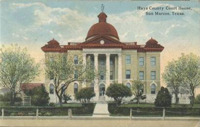 Hays County Courthouse, San Marcos, Texas  old post card