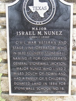 Major Israel M. Nunez historical marker