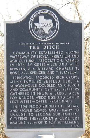 The Ditch community Texas historical marker