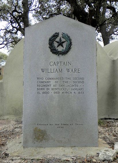 Captain William Ware 1936 Texas Centennial Marker