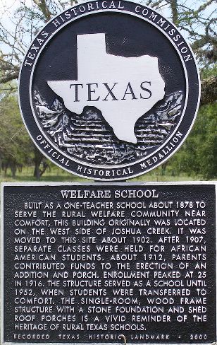 Welfare Texas - Welfare School historical marker