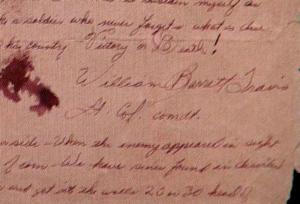 Travis signature in new Alamo Letter 