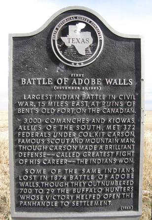 Texas First Battle Of Adobe Walls Historical Marker