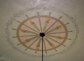 Anson Texas 1910 Jones County Courthouse  courtroom decorative  ceiling details
