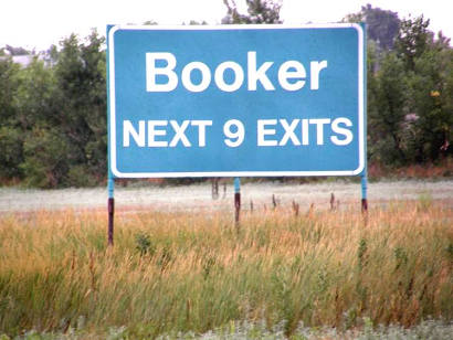 Booker Tx - "Next 9 Exits" Sign