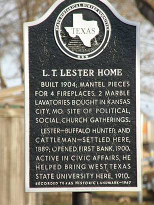 L. T. Lester Home historical marker