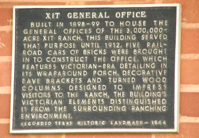 Channing Tx - XIT General Office Historical  Marker