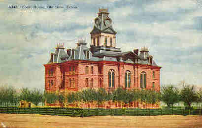 1891 Childress County Courthouse old postcard