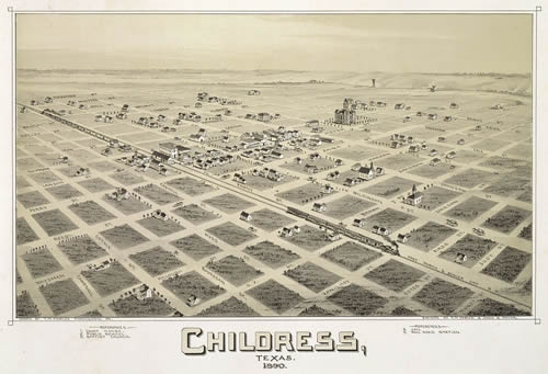 Childress Texas 1890 city map